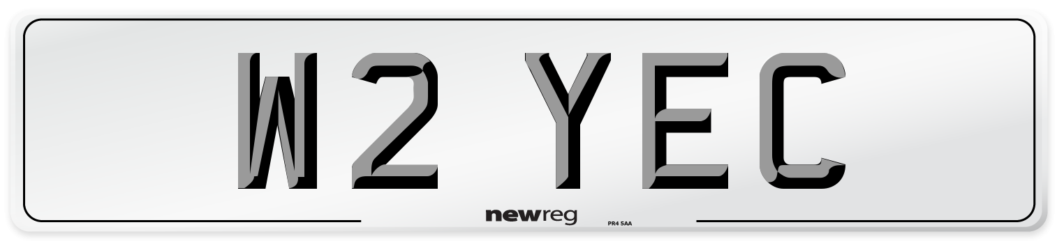 W2 YEC Number Plate from New Reg